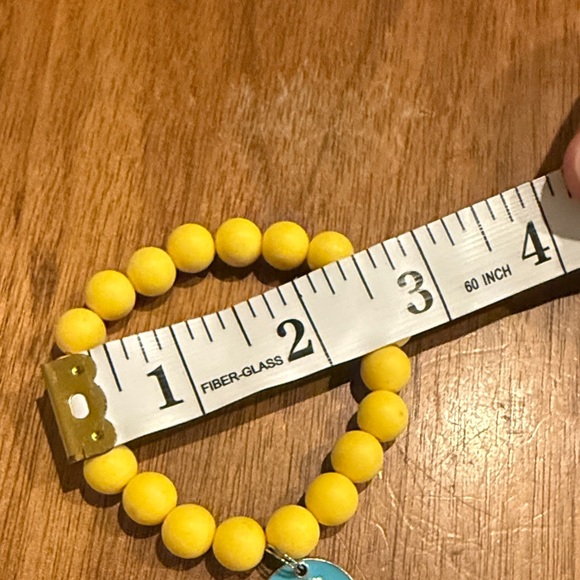 Yellow Beaded Kids Bracelet with Rainbow Charm - Picture 2 of 4